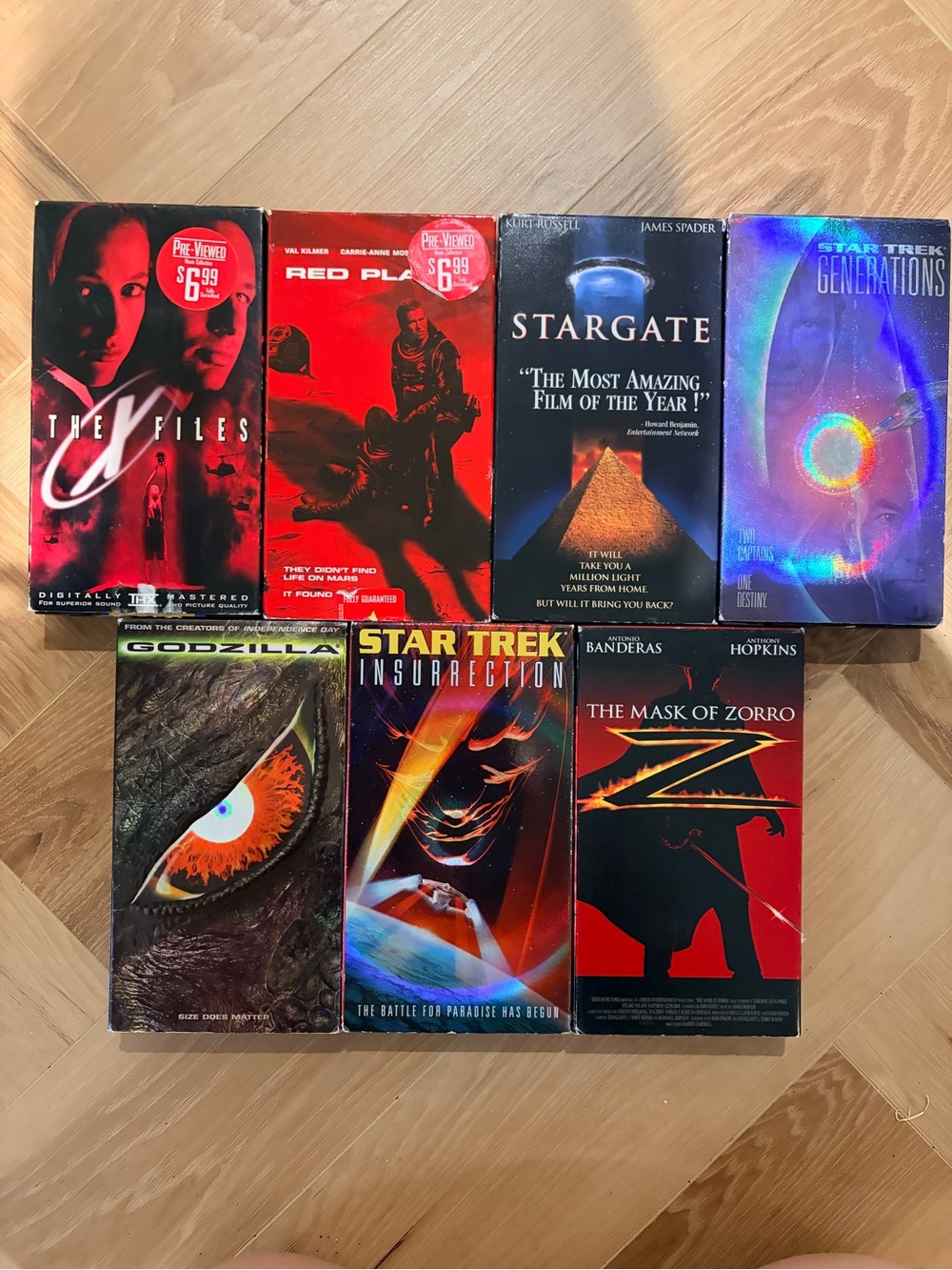 Vintage VHS Movie Lot - Sci-Fi & Adventure Collection (Red, Black, Blue)